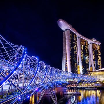 Helix Bridge & Marina Bay Sands, Singapore, Singapore