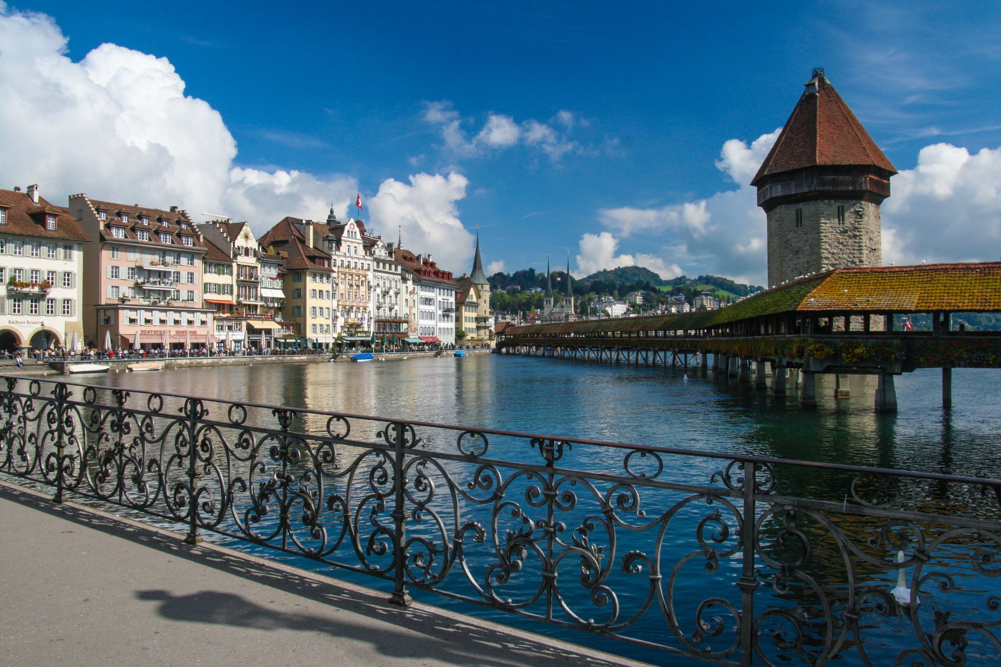 Kapellbridge Lucerne - from Rathaussteg, Switzerland