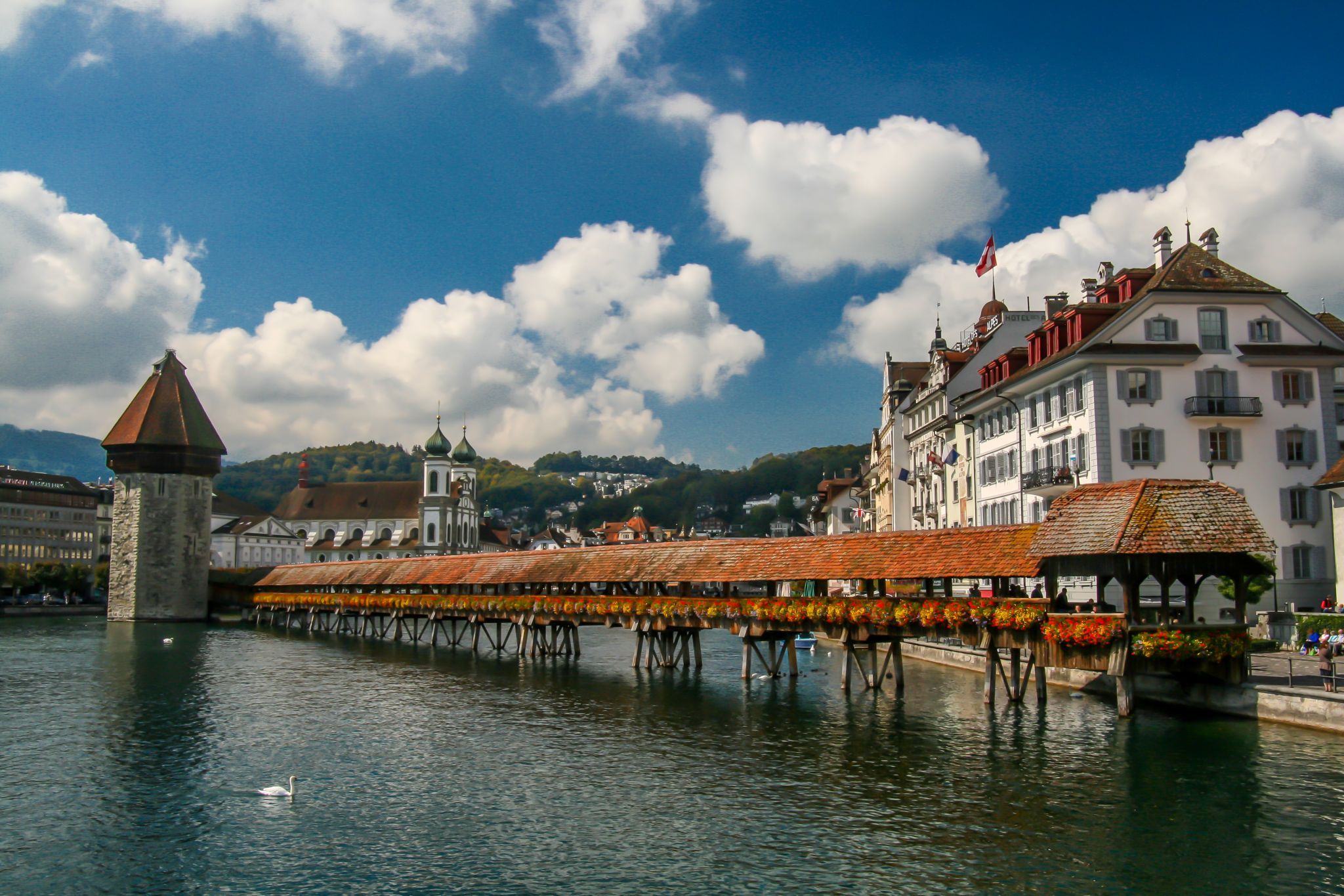 Kapellbridge Lucerne (east view), Switzerland