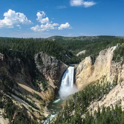 View of the Lower Falls in the Grand Canyon,Yellowstone National Park, USA