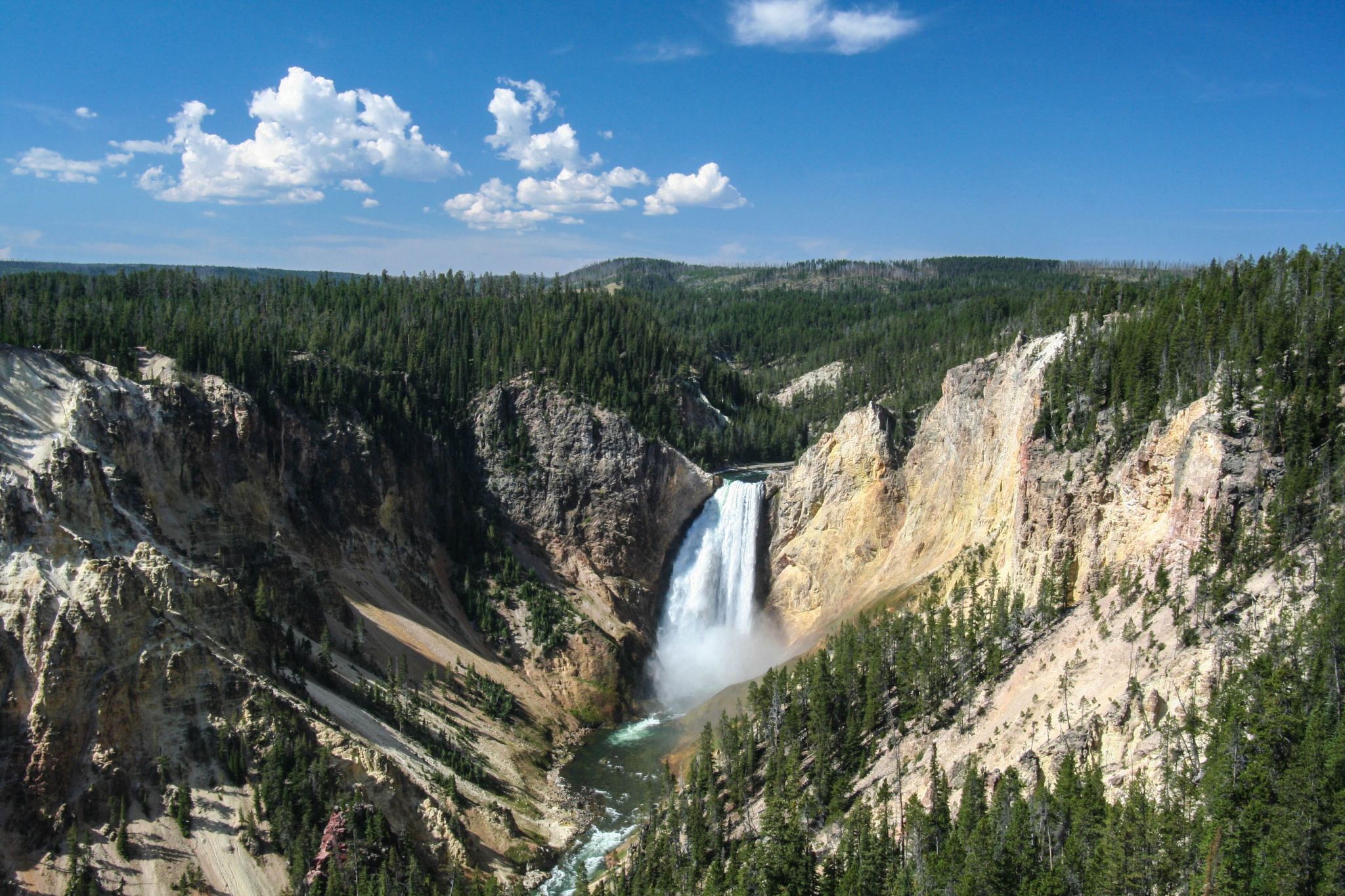 View of the Lower Falls in the Grand Canyon,Yellowstone National Park, USA
