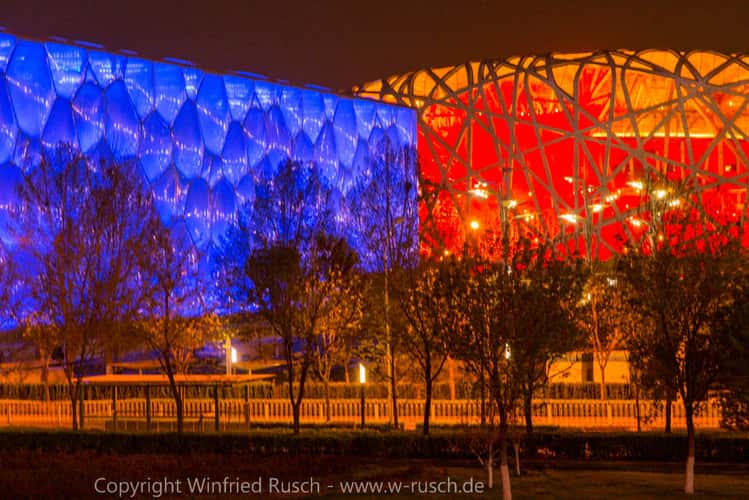 Olympiastadion und Schwimmhalle in Peking