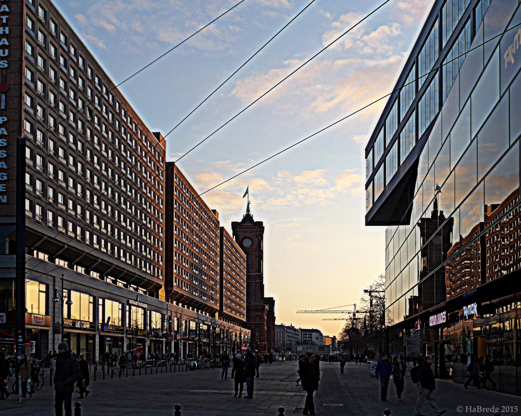 Sunset at the Red City Hall in Berlin, Germany