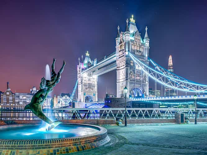 Girl & Dolphin Tower Bridge London
