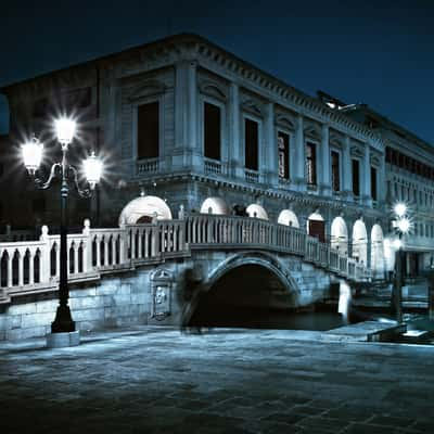 Riva degli Schiavoni at night, Venice, Italy