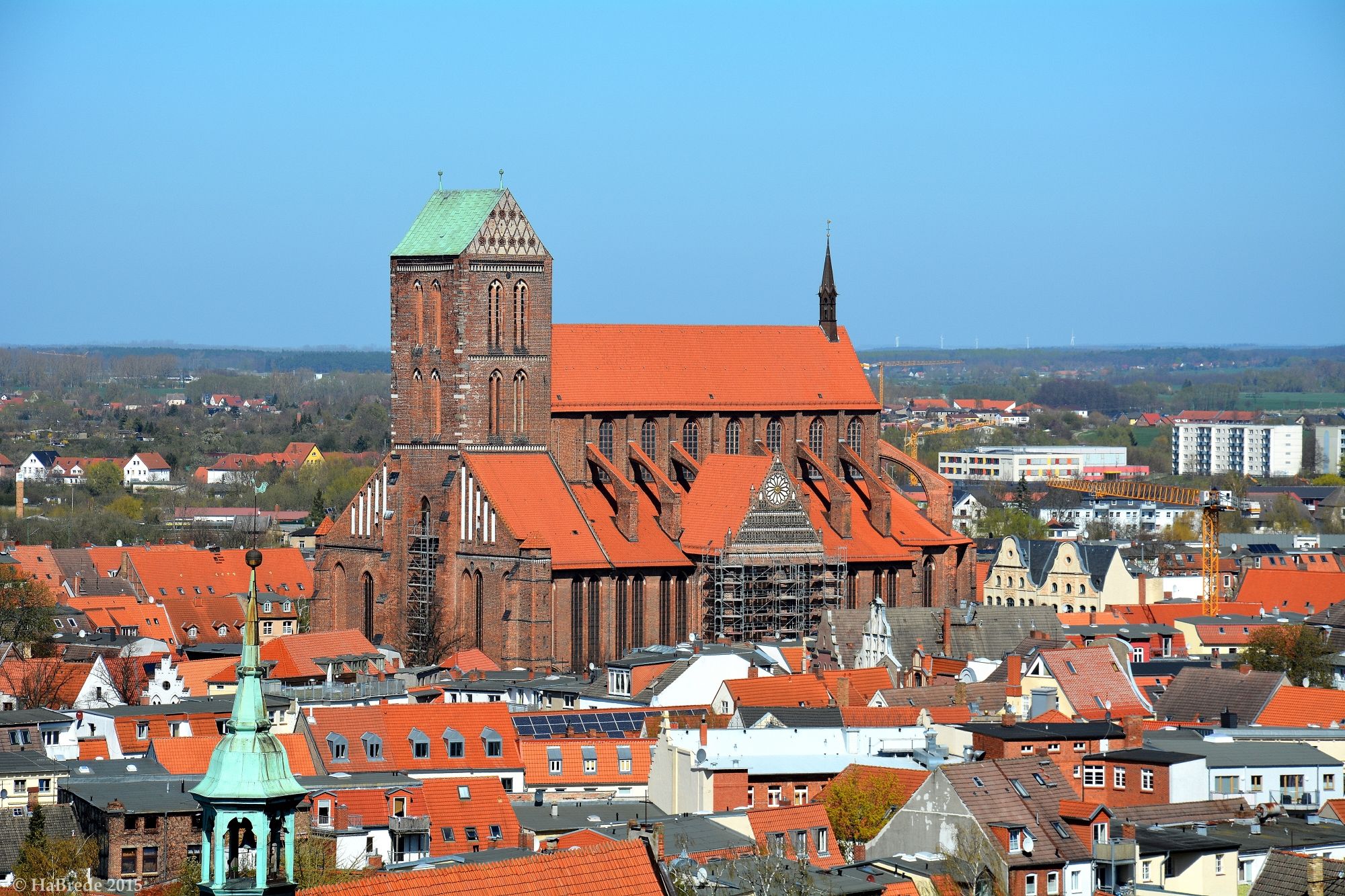 View over St. Nikolai Kirche, Wismar, Germany