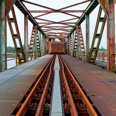 Wrecked train bridge, Germany