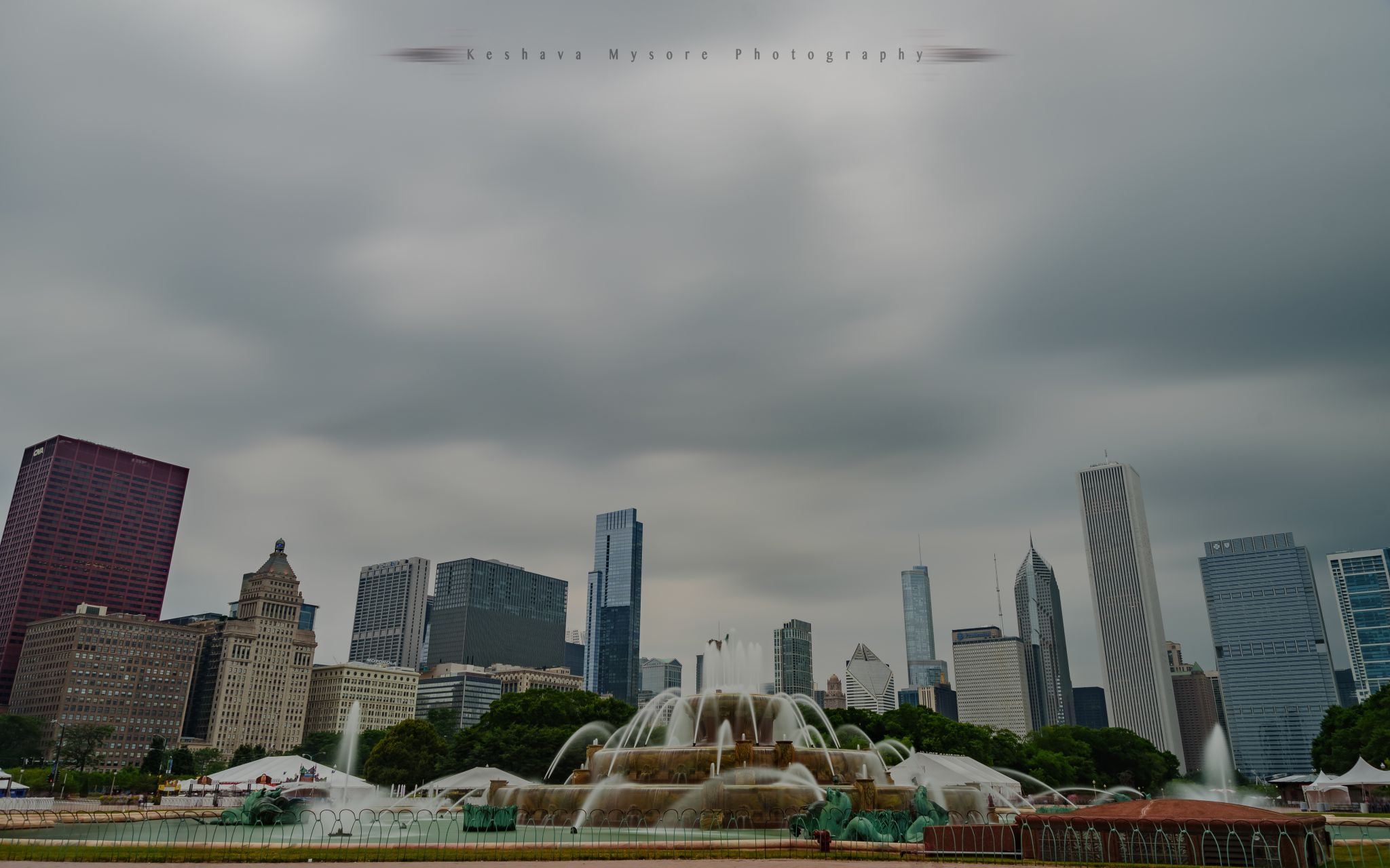 Buckingham Fountain Skyline, Chicago, USA