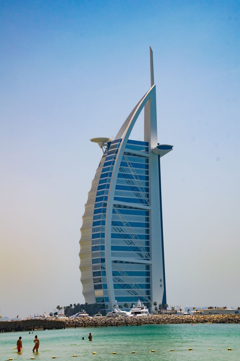 Burj al arab & Atlantis the palm in the dust, United Arab Emirates