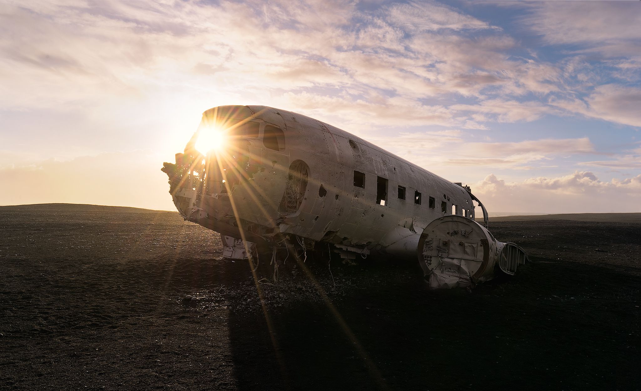 Solheimasandur Plance Wreck from the front, Iceland