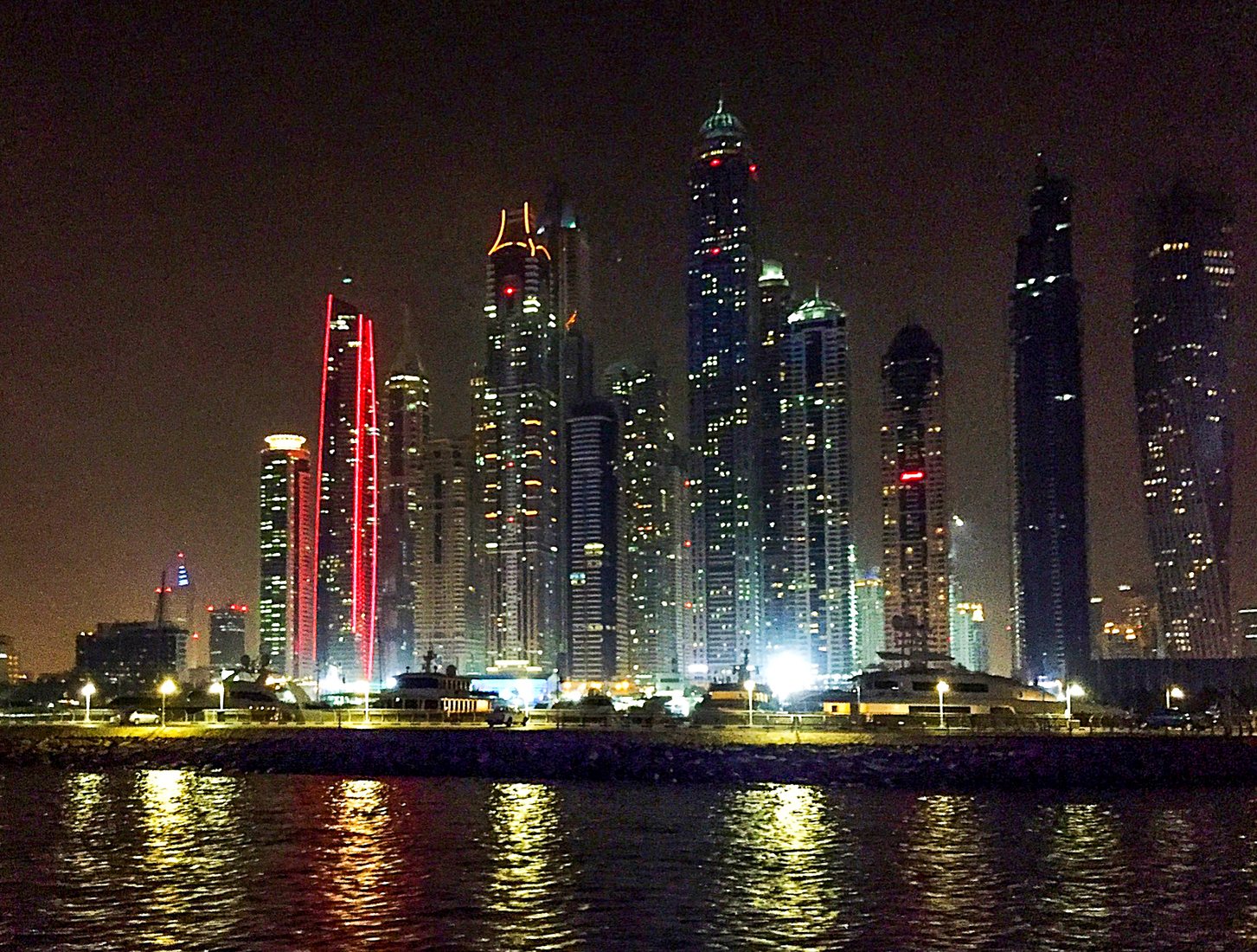 Dubai Marina - Boat-trip at night, United Arab Emirates