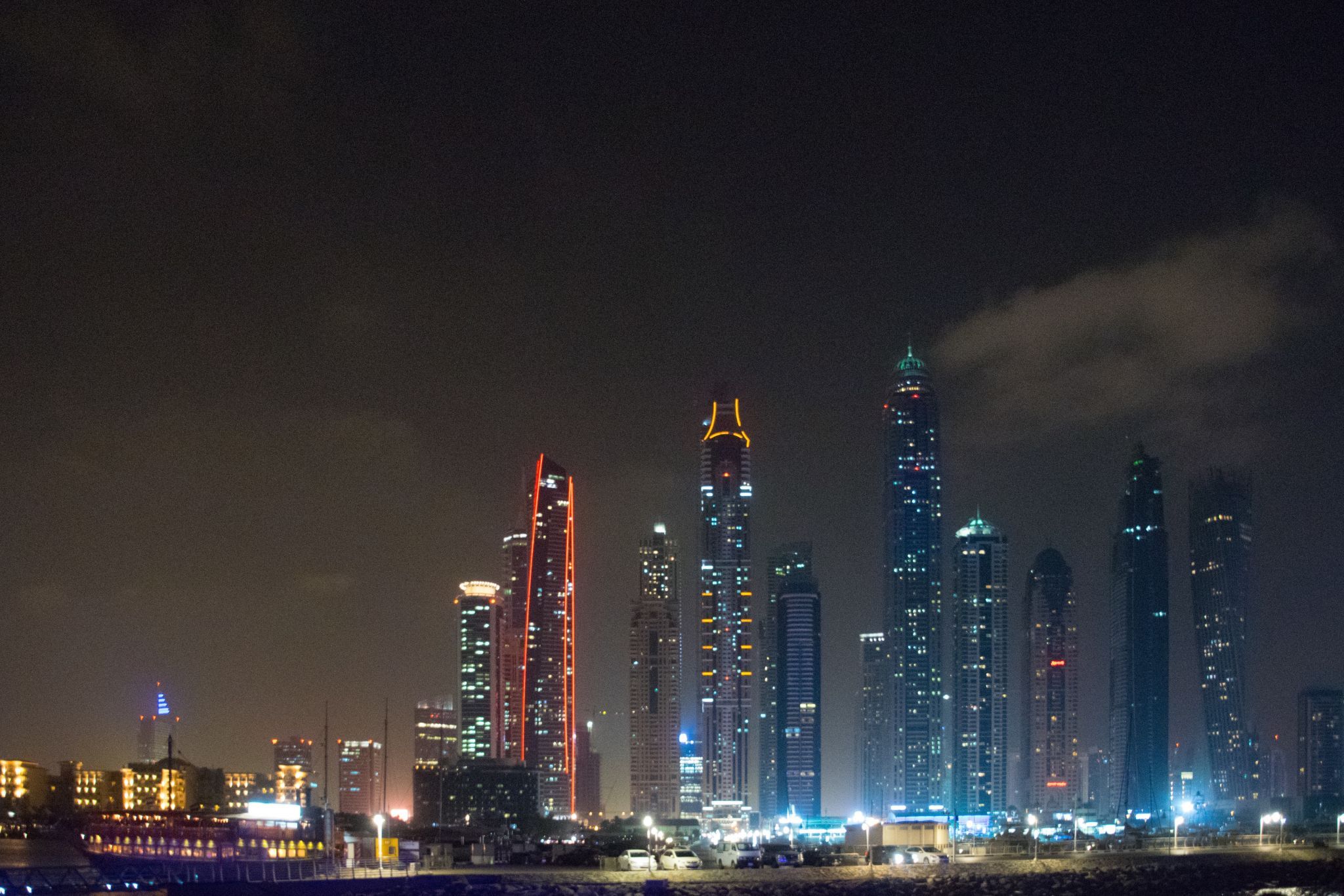Dubai Marina - Boat-trip at night, United Arab Emirates