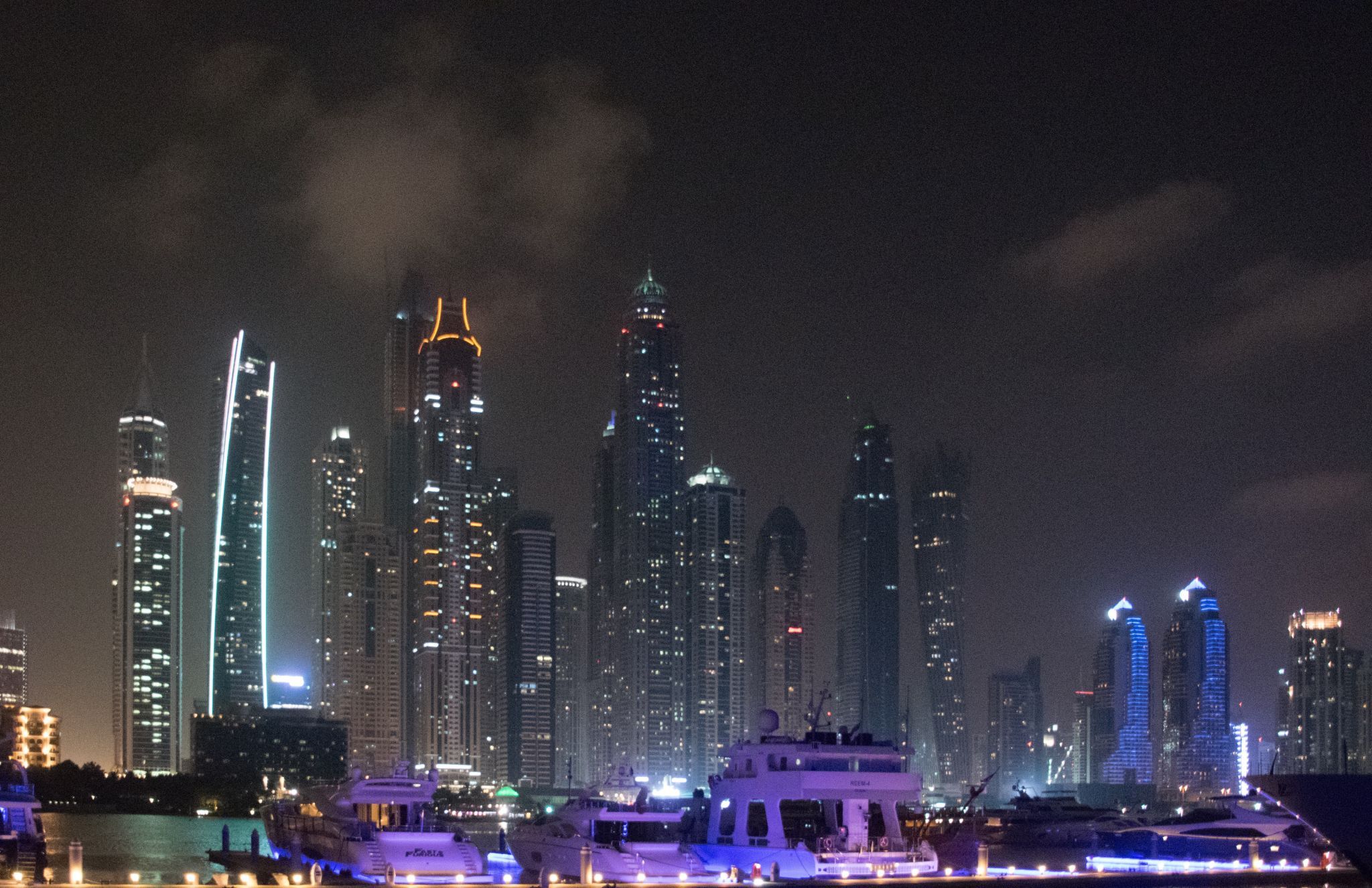 Dubai Marina - Boat-trip at night, United Arab Emirates
