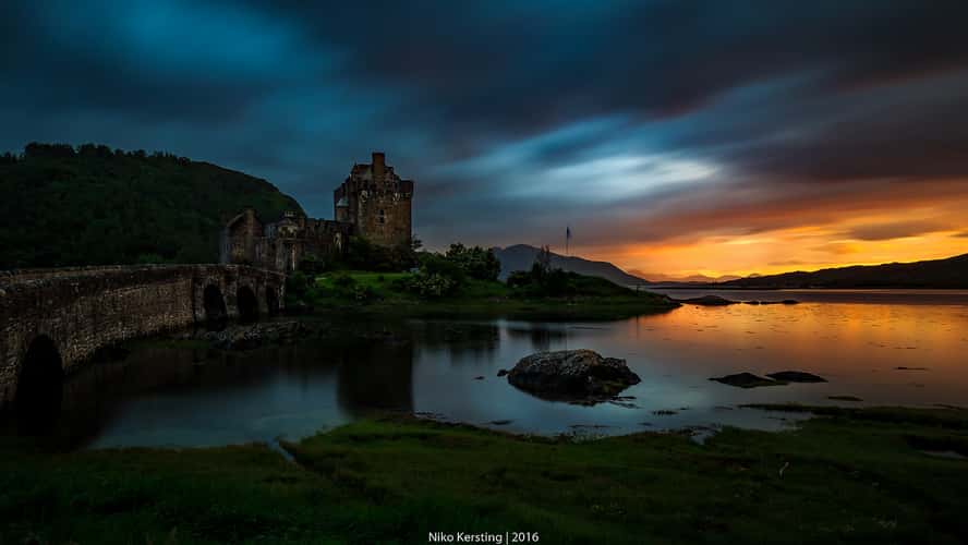 Side view II of Eilean Donan Castle, Scotland