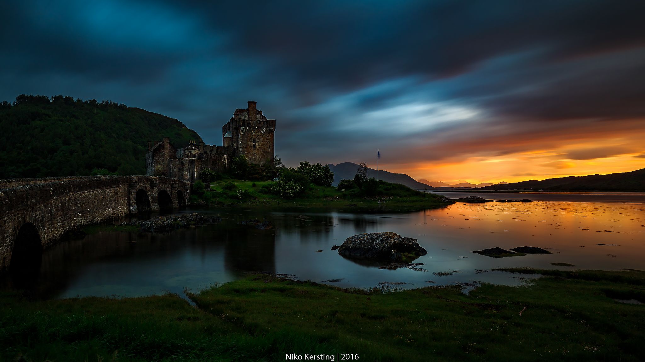 Side view II of Eilean Donan Castle, Scotland, United Kingdom