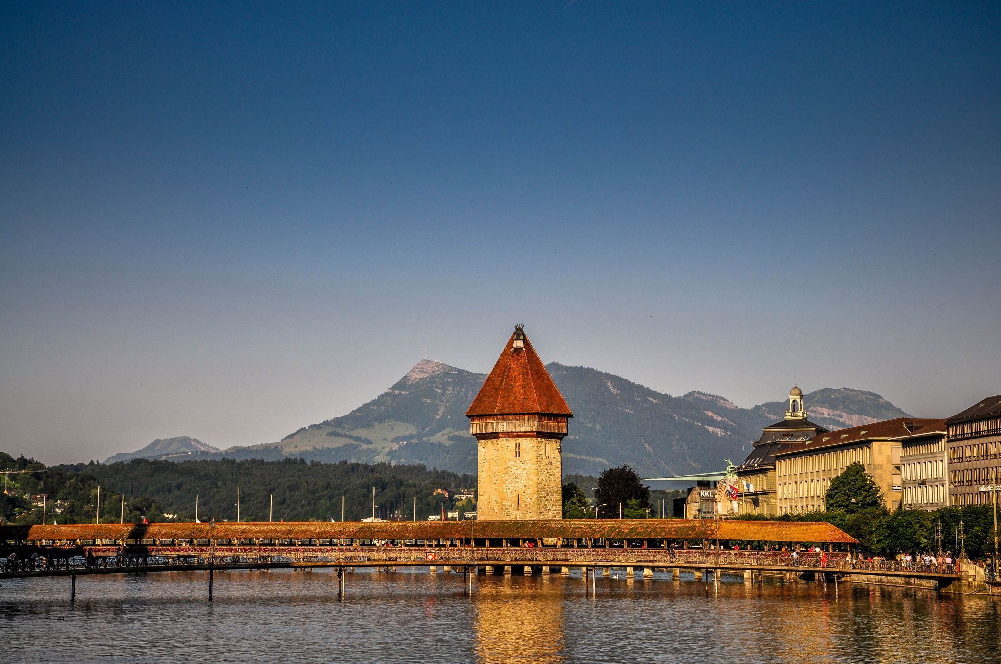 Kapellbridge Lucerne - from Rathaussteg, Switzerland