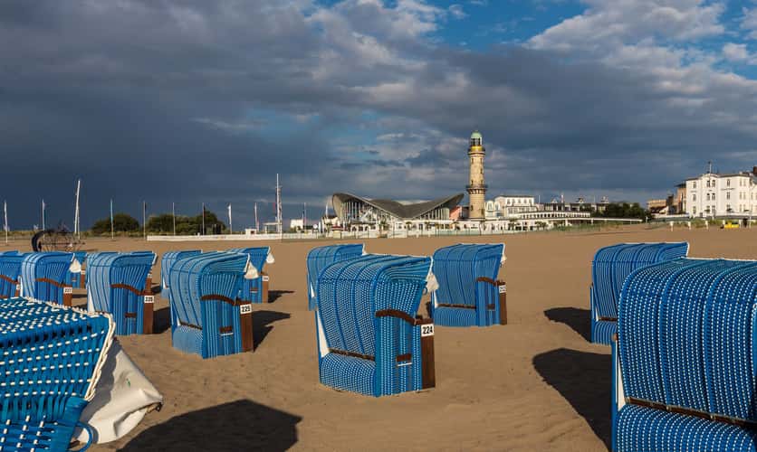 Lighthouse Warnemünde from the Beach