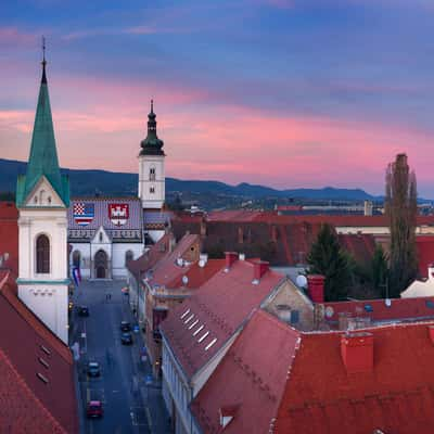 Looking on St. Marks church, Croatia