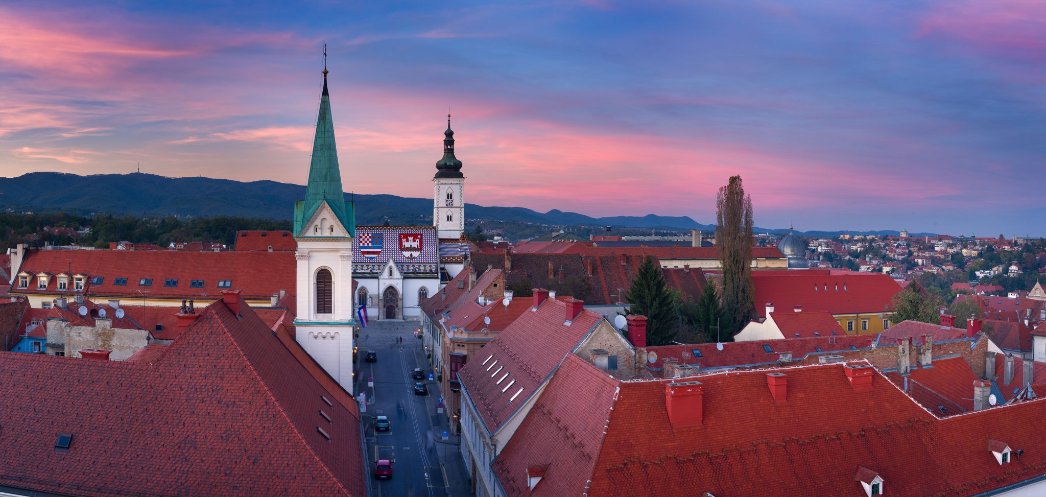 Looking on St. Marks church, Croatia