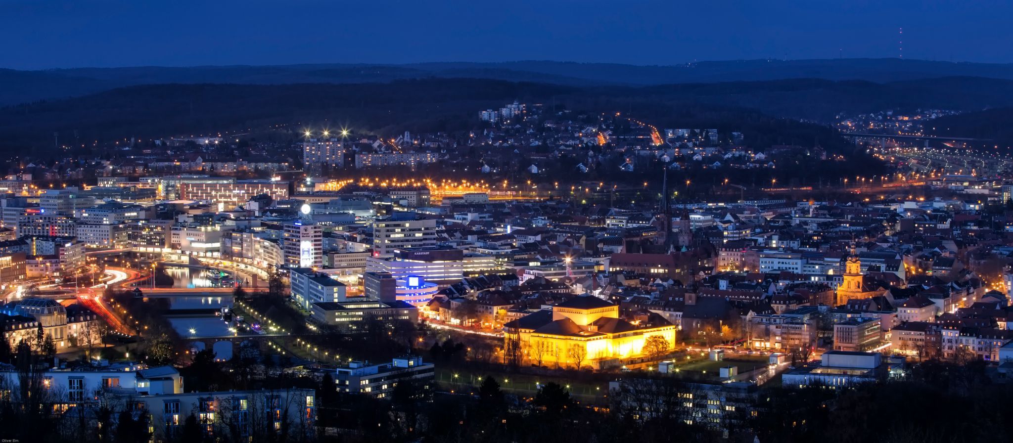 Saarbrücken at night, Germany