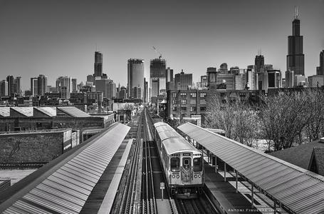 Chicago Skyline from Ashland CTA station