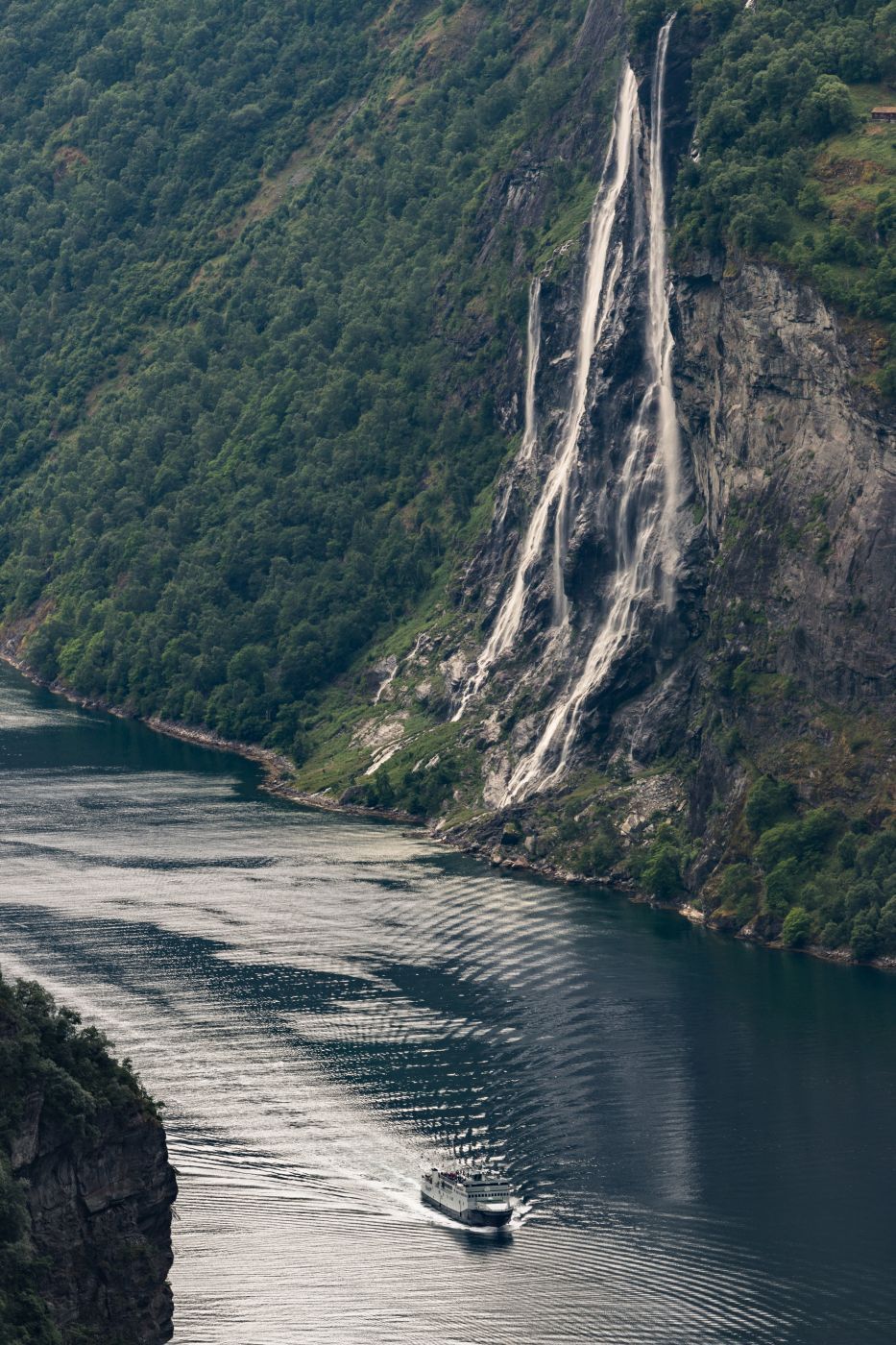 Viewpoint to Geiranger and the seven sisters, Norway