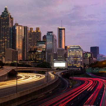 Atlanta Skyline From North Avenue Bridge, USA