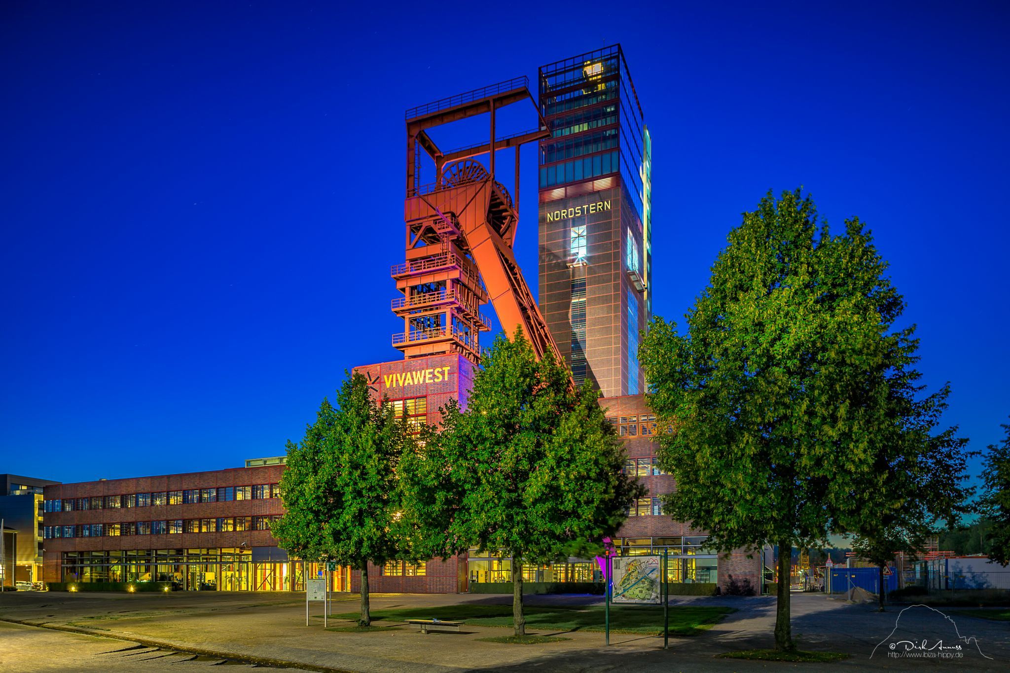 Blue Hour at former coalmine Nordstern, Germany