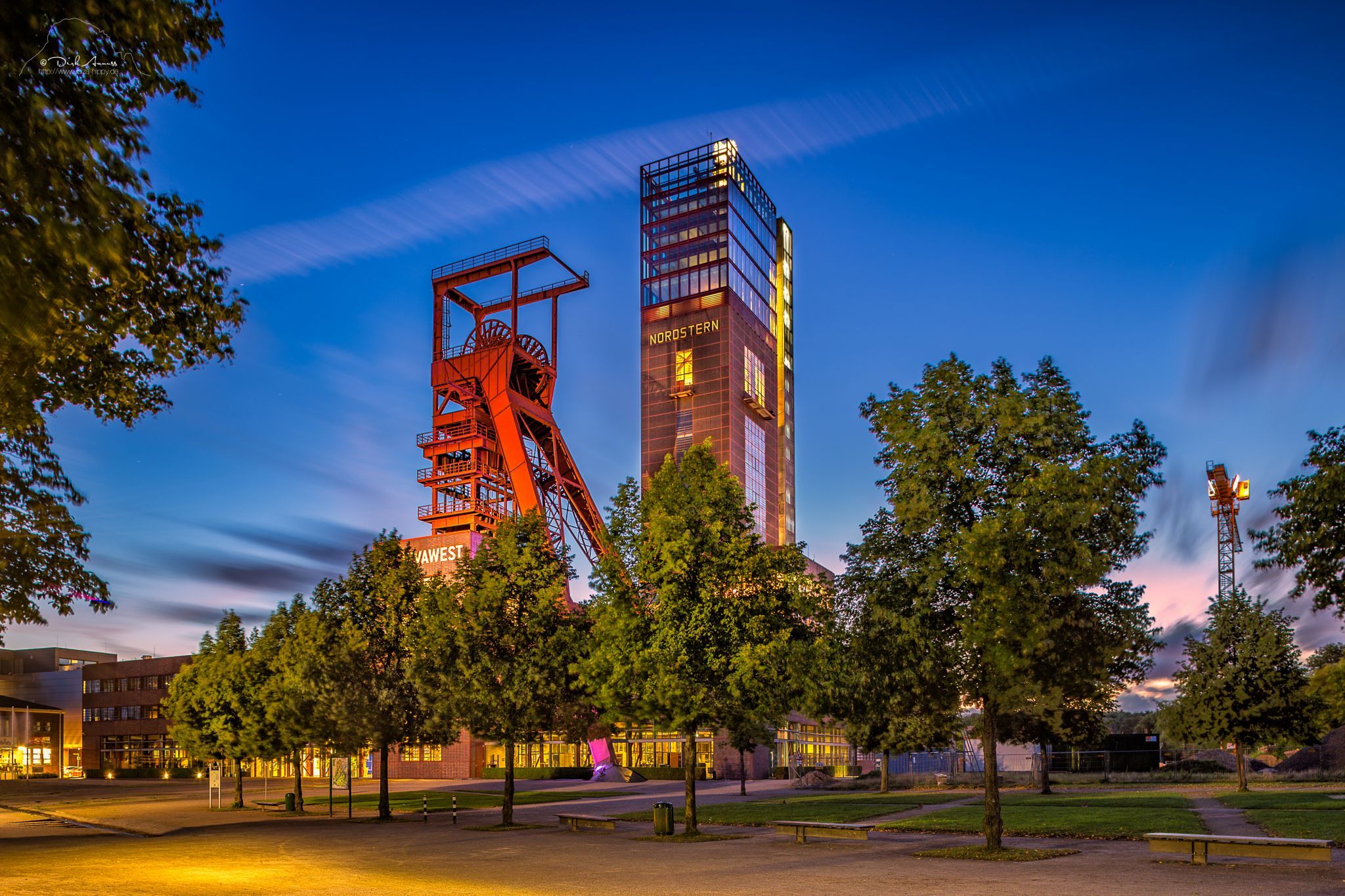 Blue Hour at former coalmine Nordstern, Germany