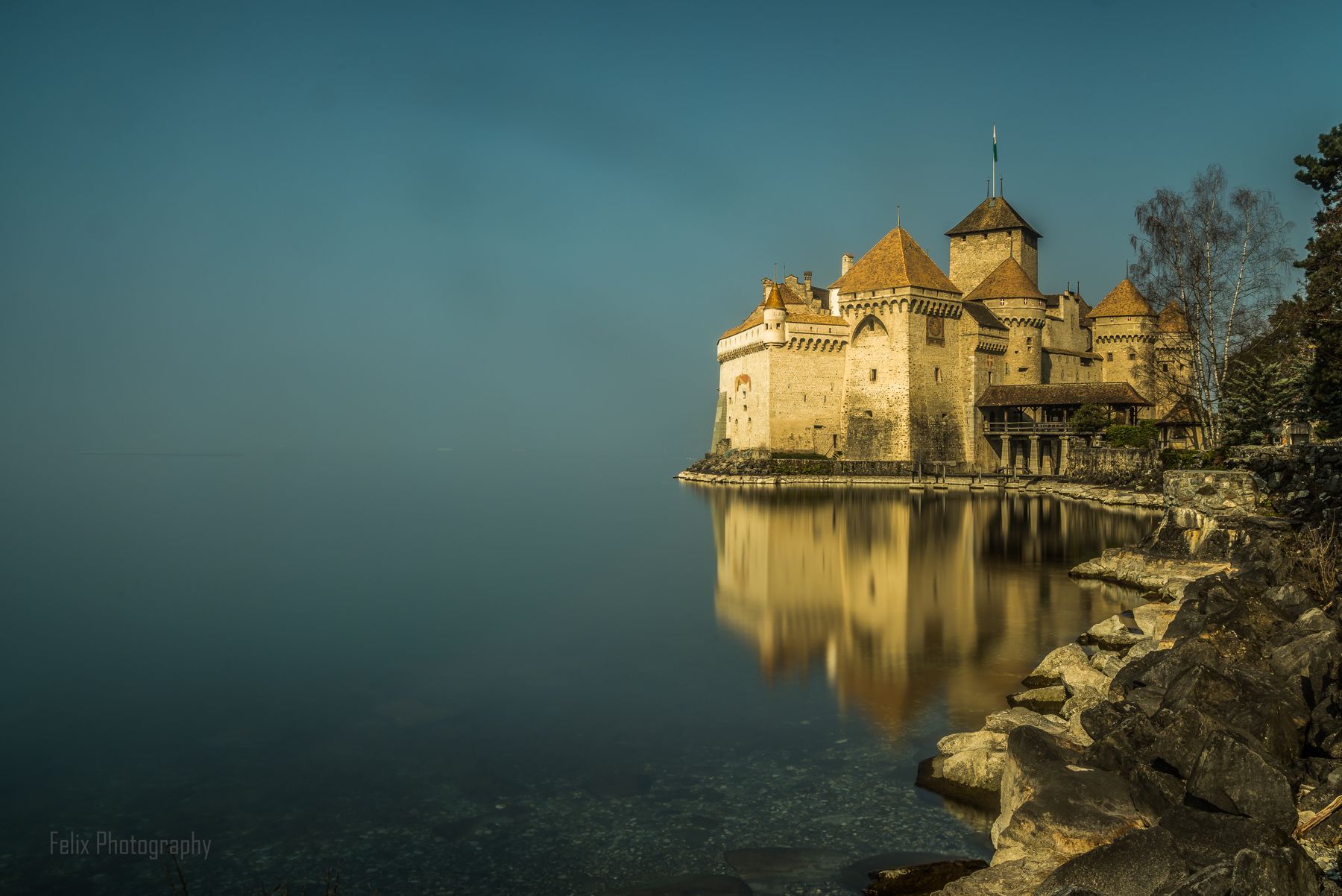 Chillon Castle at Lake Geneva, Switzerland
