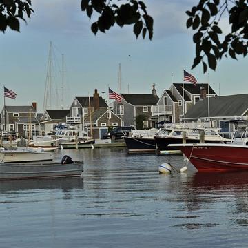 Historic old town in Nantucket, USA