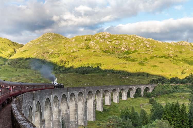 View from the Jacobite Steam Train on Glenfinnan Viaduct, Scotland
