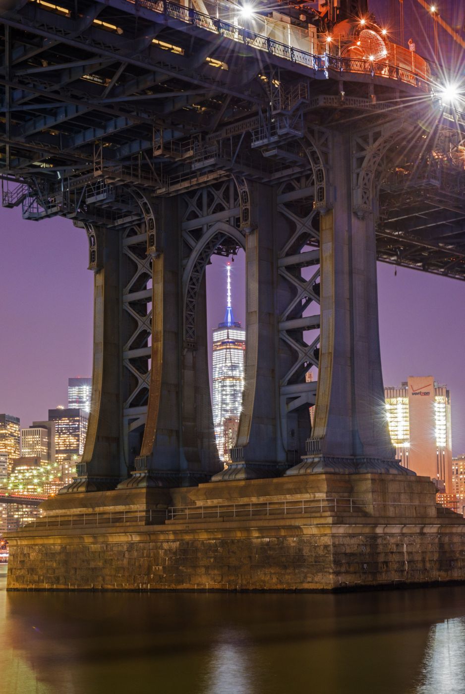Manhattan Bridge from Washington St., New York City, USA