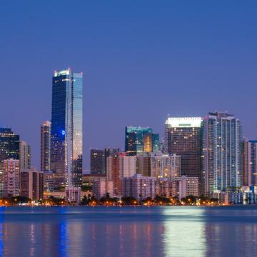 Miami Skyline From The Rickenbacker, USA