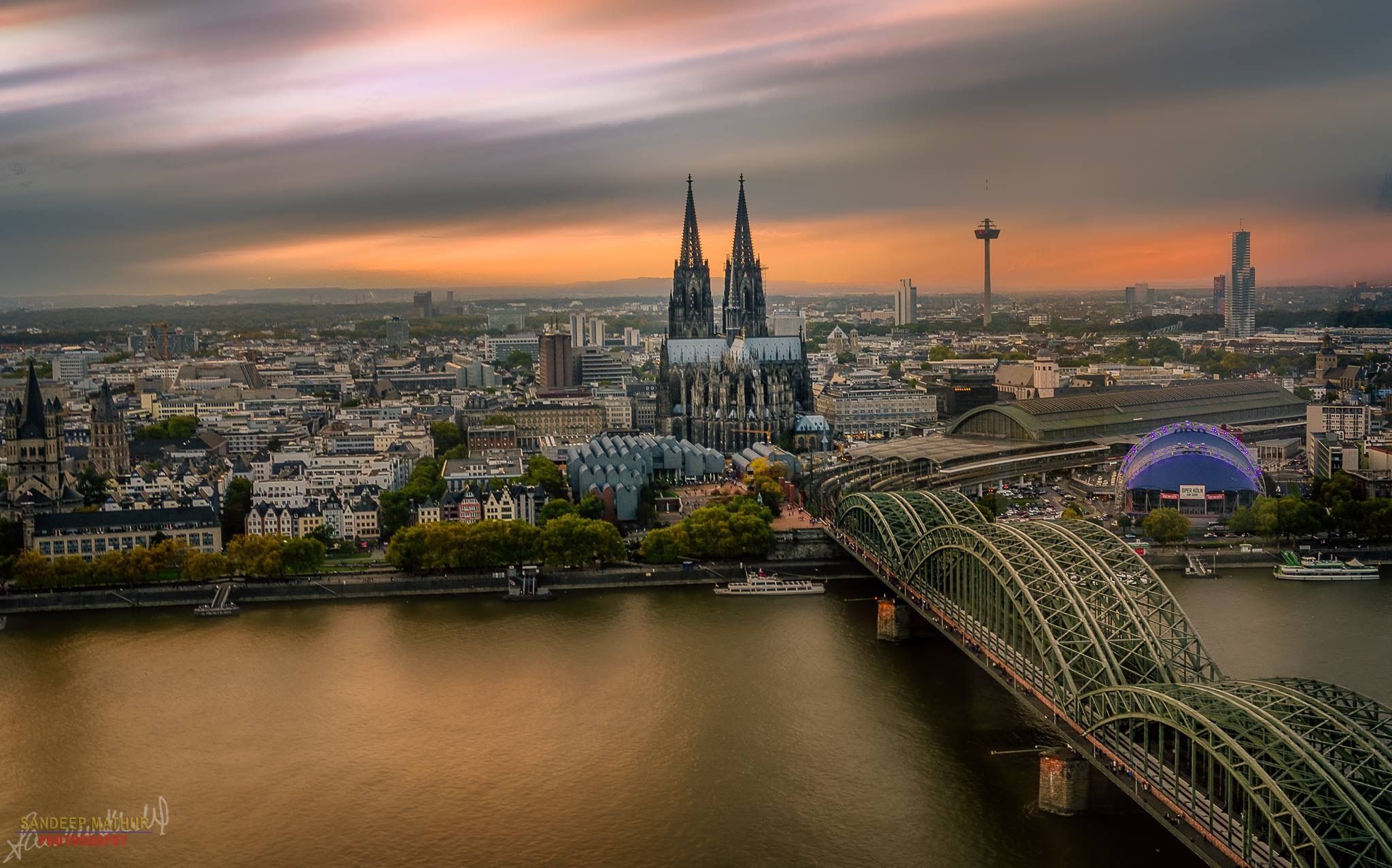View from Triangle Tower in Cologne, Germany