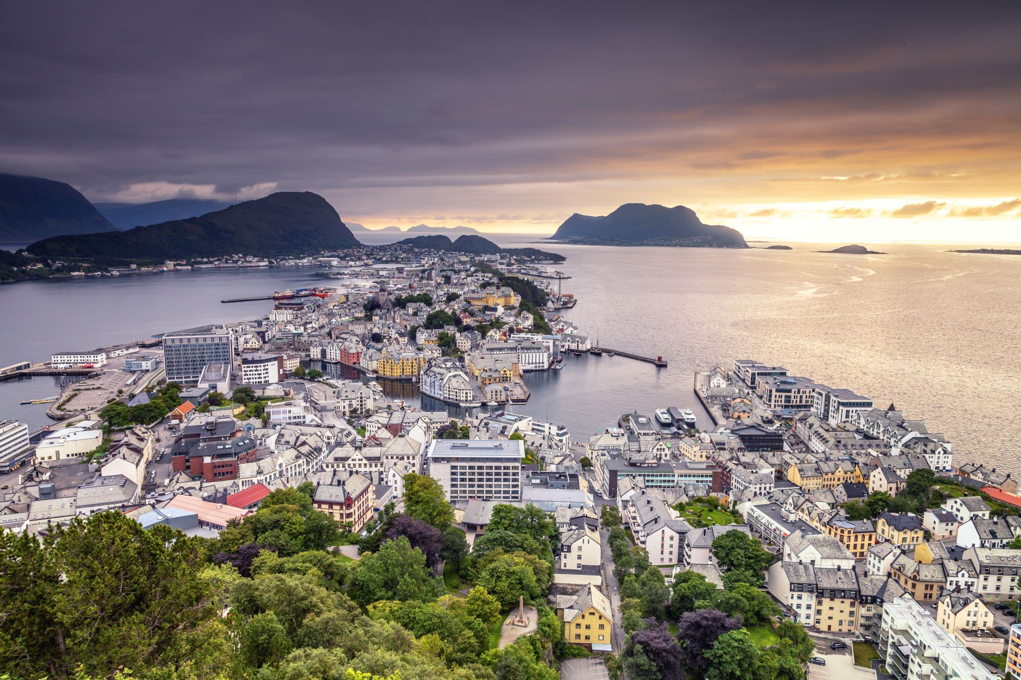 View over Ålesund from Fjellstua Viewpoint, Norway