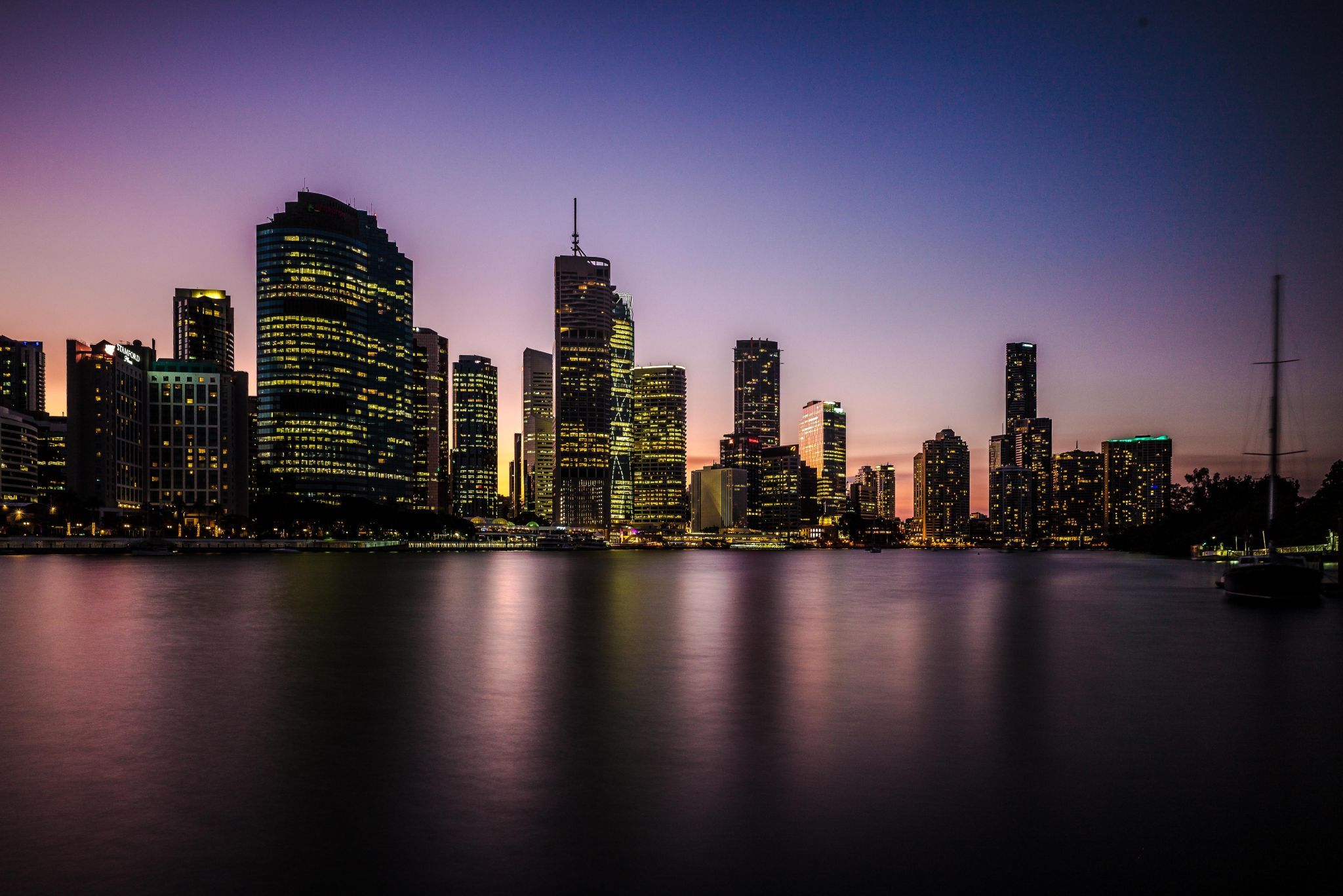 Brisbane CBD View from Kangaroo Cliffs Park, Australia