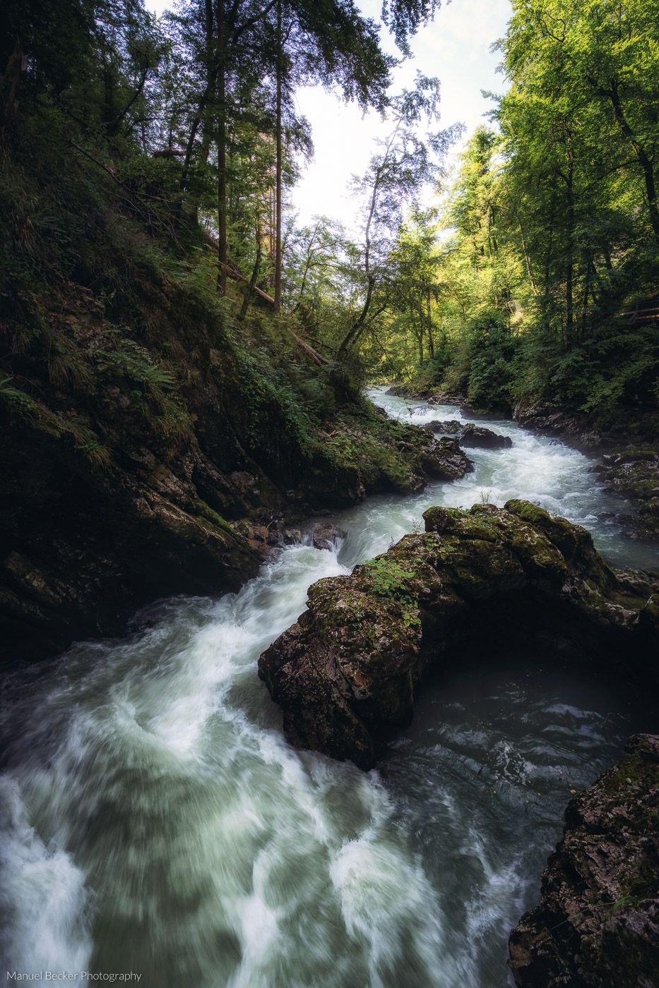 Down the river at the entrance of Vintgar, Slovenia