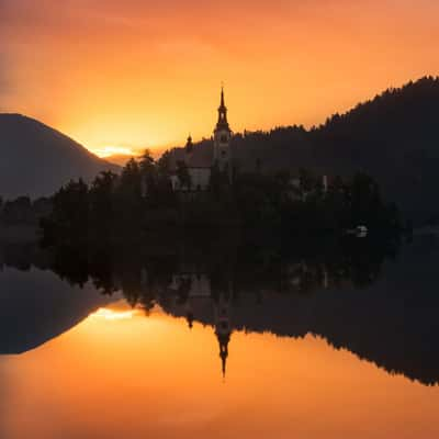 Lake Bled - church view, Slovenia