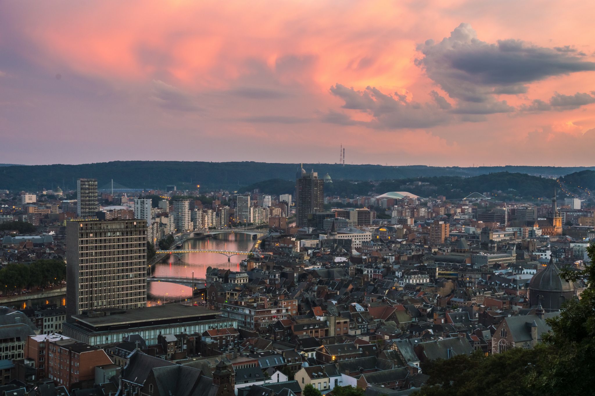 Liège by night, Belgium