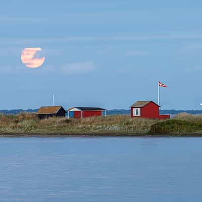 Moonrise in Marstal, Denmark