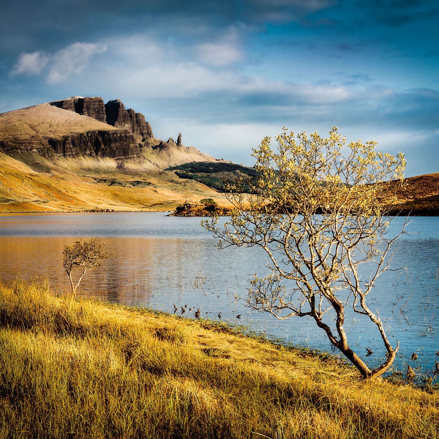 Old Man of Storr From Loch Fada, United Kingdom
