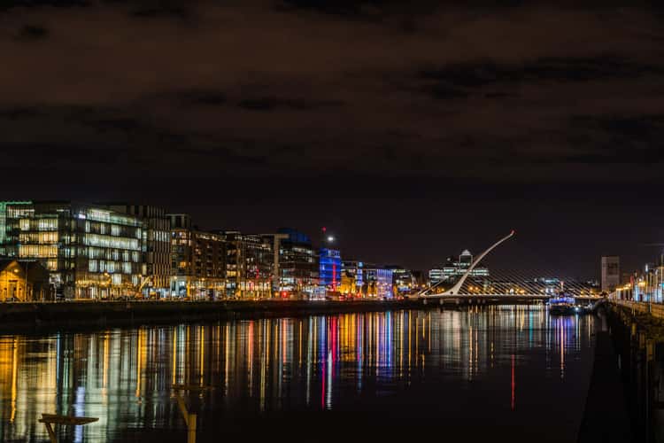 Samuel Beckett Bridge at Night, Dublin