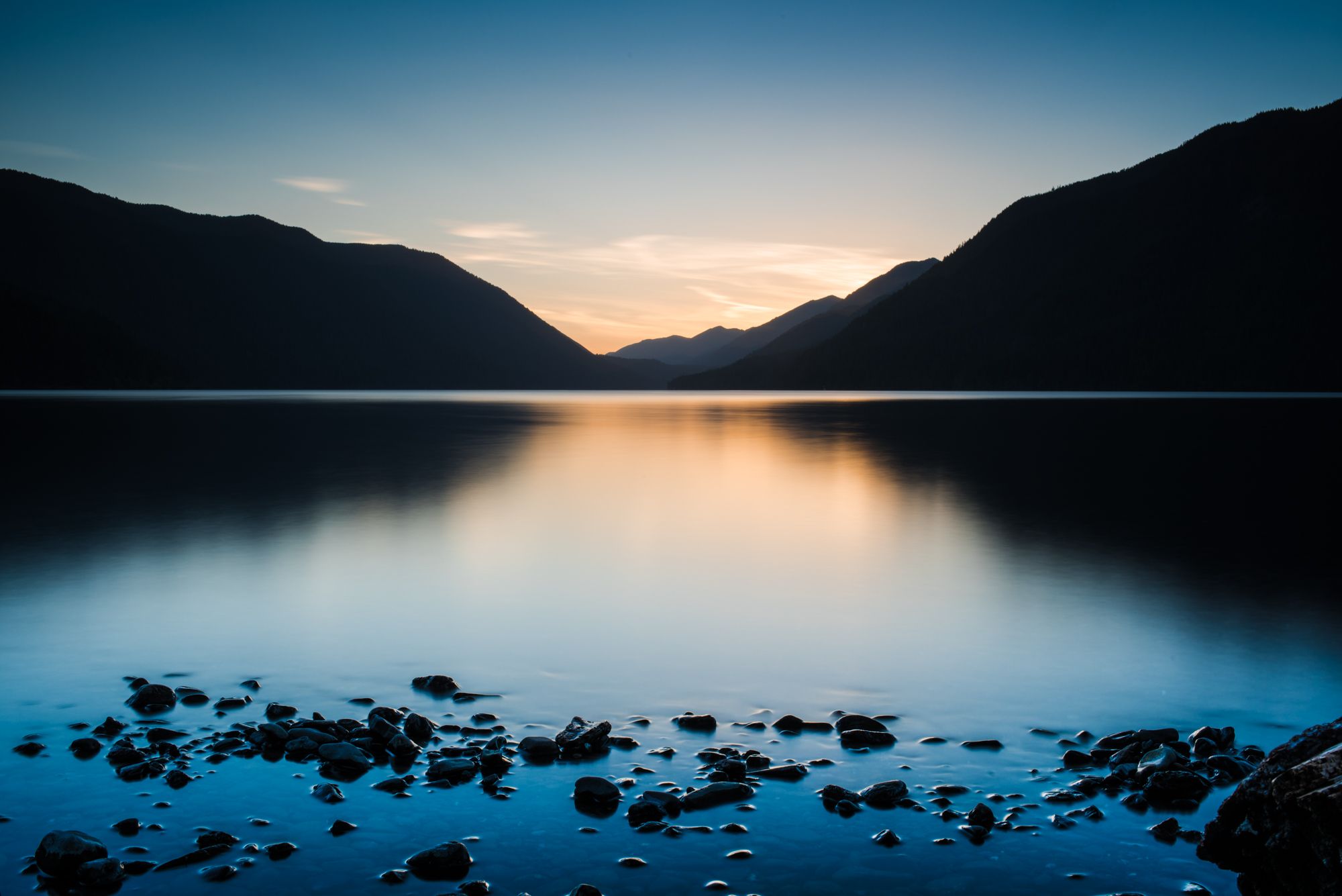 Sunset On Lake Crescent, USA