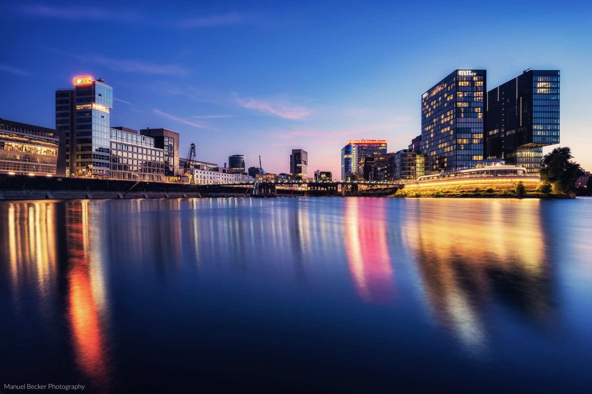 View into Media Harbor, Düsseldorf, Germany