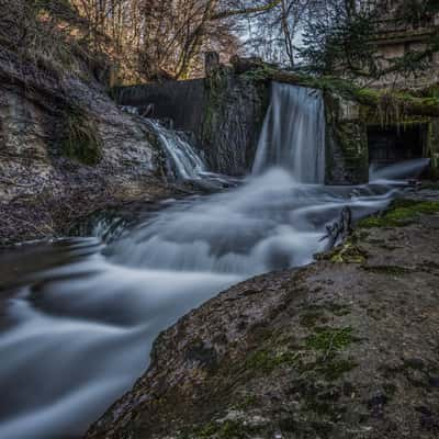 Waterfall in forest, Switzerland