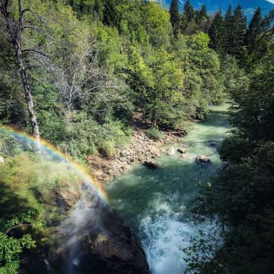 Waterfall Sum at Vintgar from the bridge, Slovenia