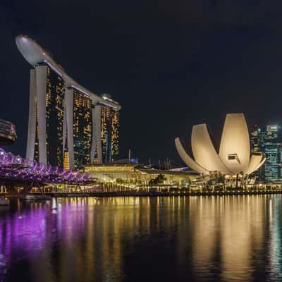 Marina Bay Sands with Helix Bridge, Singapore