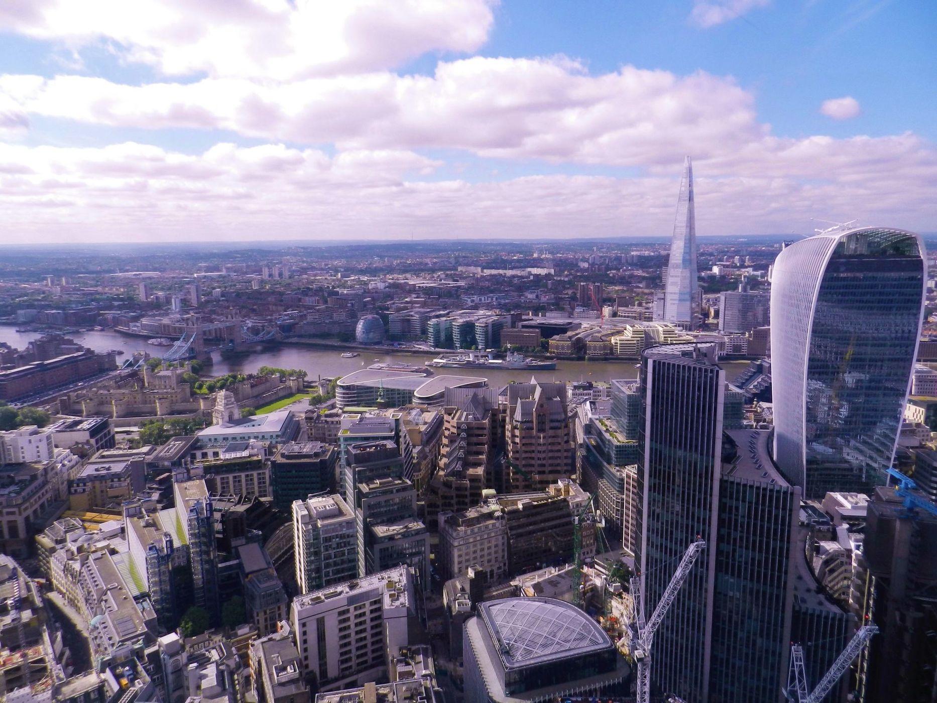 Views from the Gherkin, London City, United Kingdom
