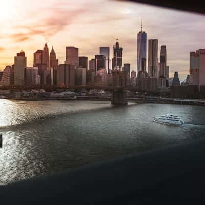 Manhattan seen from the Manhattan Bridge, New York City, USA